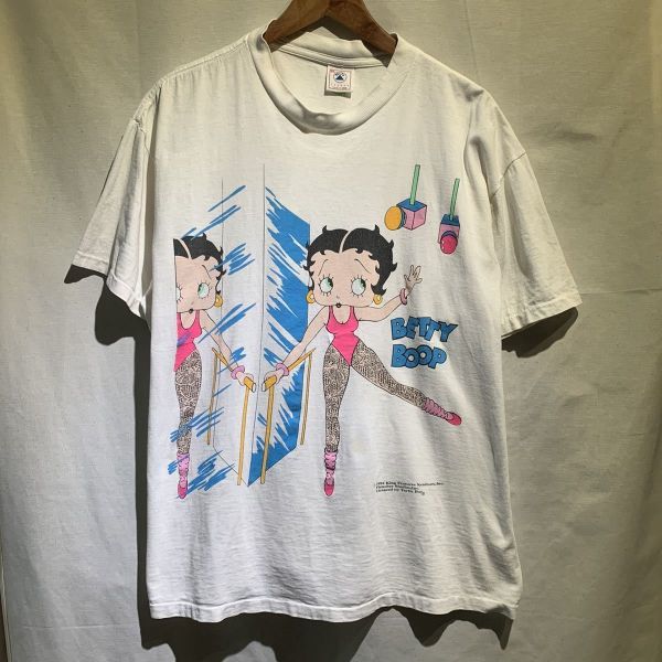 90s BETTY BOOP ヴィンテージ USA製 Tシャツ XL DELTA コピーライト ベティブープ ベティちゃん キャラクター アニメ 80s