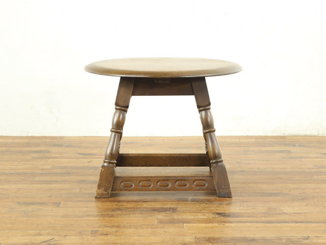 イギリス　コーヒーテーブル　丸型　小ぶり　すっきりかわいい雰囲気　ローテーブル　英国　アンティークフレックス　58527_画像9