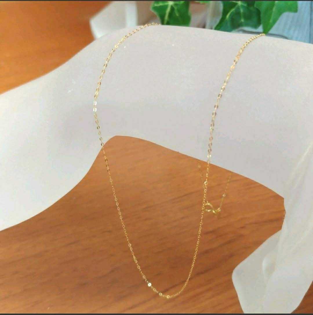 開店記念セール! 50cm K18 YGつぶし小豆チェーンネックレス 刻印あり