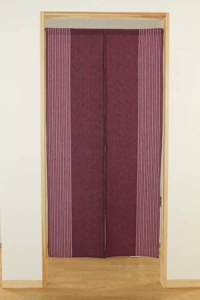 送和風綿のれん　織物 85×170cm丈のロングサイズ　織で柄を表現した綿のれんnaru-raku楽　色は茶色でお届けします。_画像4