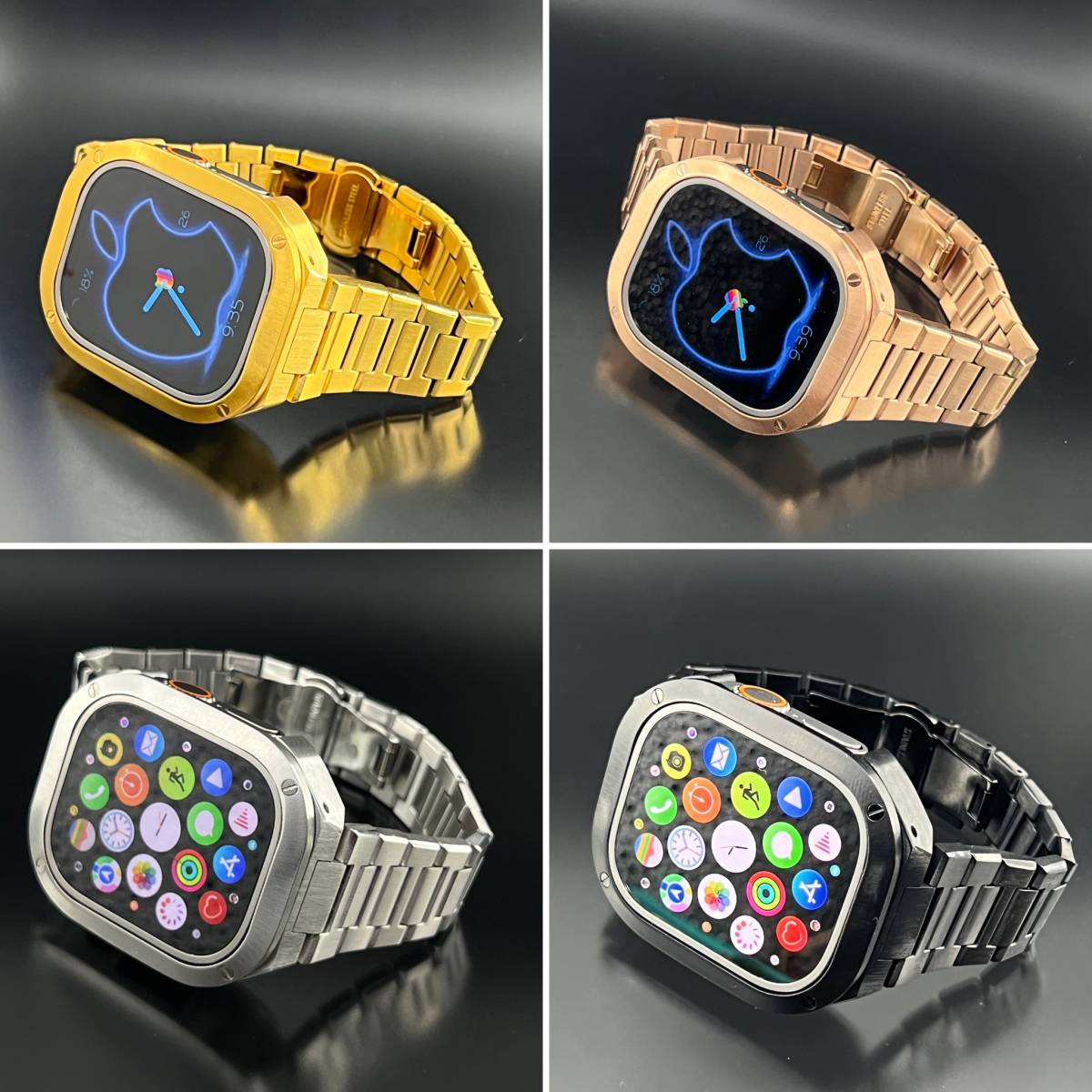  Ultra 49mm Apple часы Gold нержавеющая сталь кейс / ремень applewatch анимация ultra