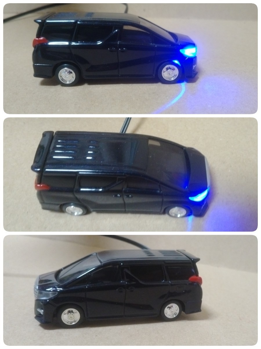  dummy scanner Alphard 30 series previous term dark blue pearl non-genuine wheel Tomica TOYOTA LED 12V 2 light blinking anti-theft minicar 