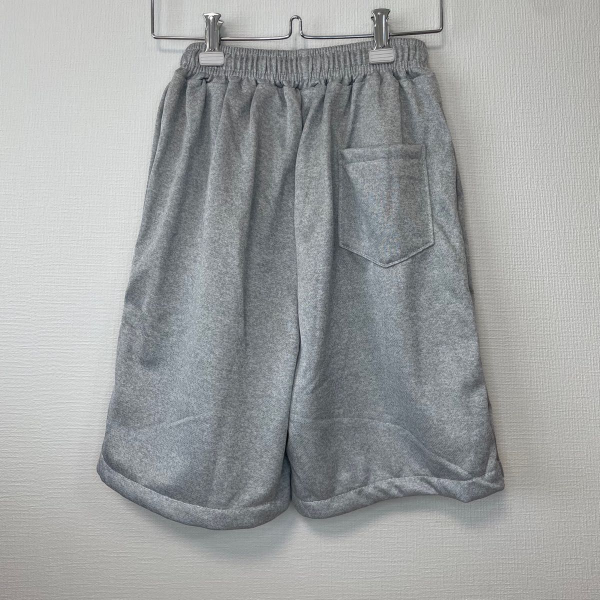 【最終値下げ・ラス1】新品 レイヤード風 ハーフパンツ メンズ Lサイズ グレー 半ズボン