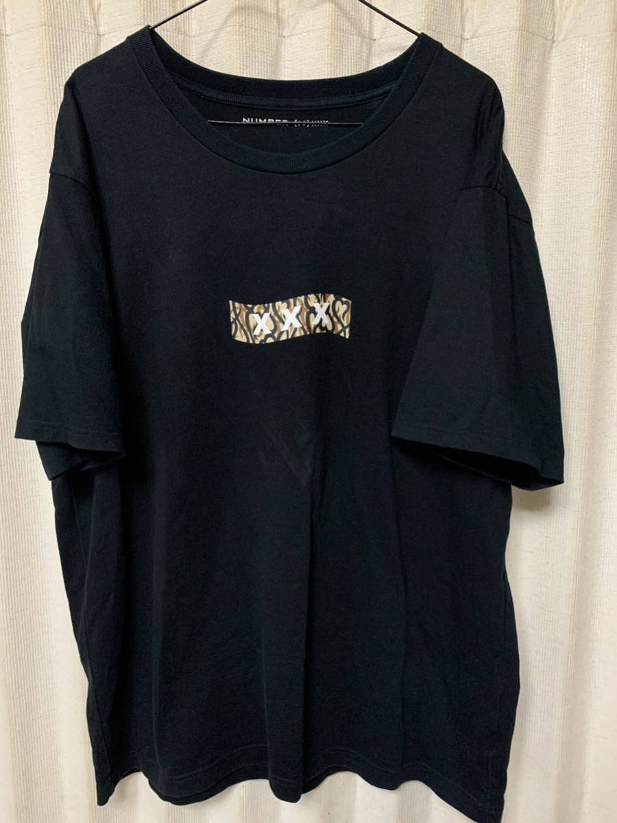 NUMBER (N)INE x GOD SELECTION XXX ボックスロゴ Tシャツ サイズXL TEE ナンバーナイン ゴッドセレクション トリプルエックス 黒 BLACK_画像1