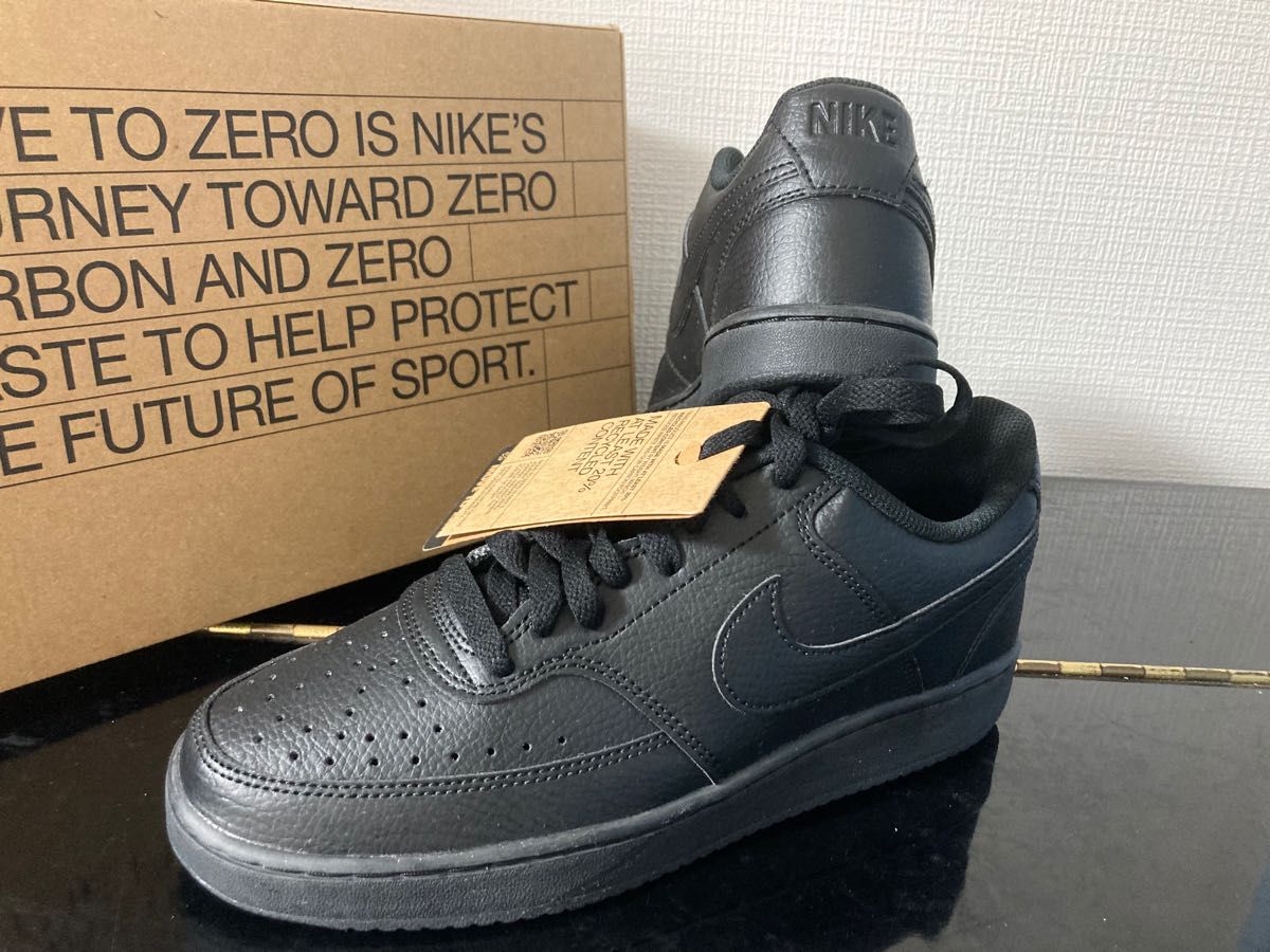 新品25cmナイキNIKEレディーススニーカーコートビジョンCOURTVISIONブラック黒エアフォース1AF1好きに