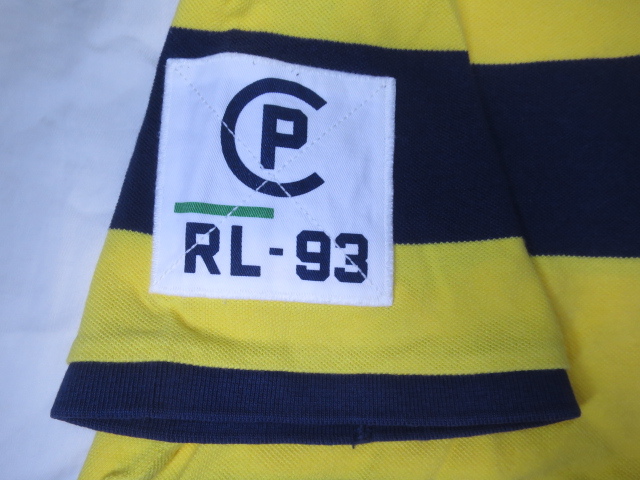 POLO RALPH LAUREN　ポロラルフローレン ポロシャツ ラガーシャツ L ヨット 90s 復刻 RL 93 紺黄 ダンク ゼッケン　ワッペン