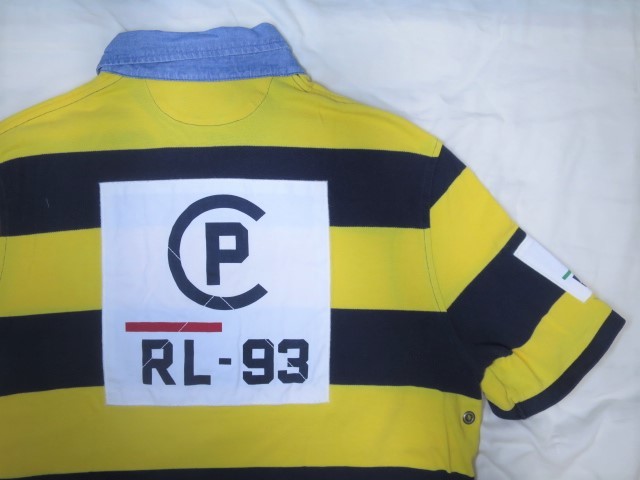 POLO RALPH LAUREN　ポロラルフローレン ポロシャツ ラガーシャツ L ヨット 90s 復刻 RL 93 紺黄 ダンク ゼッケン　ワッペン_画像6