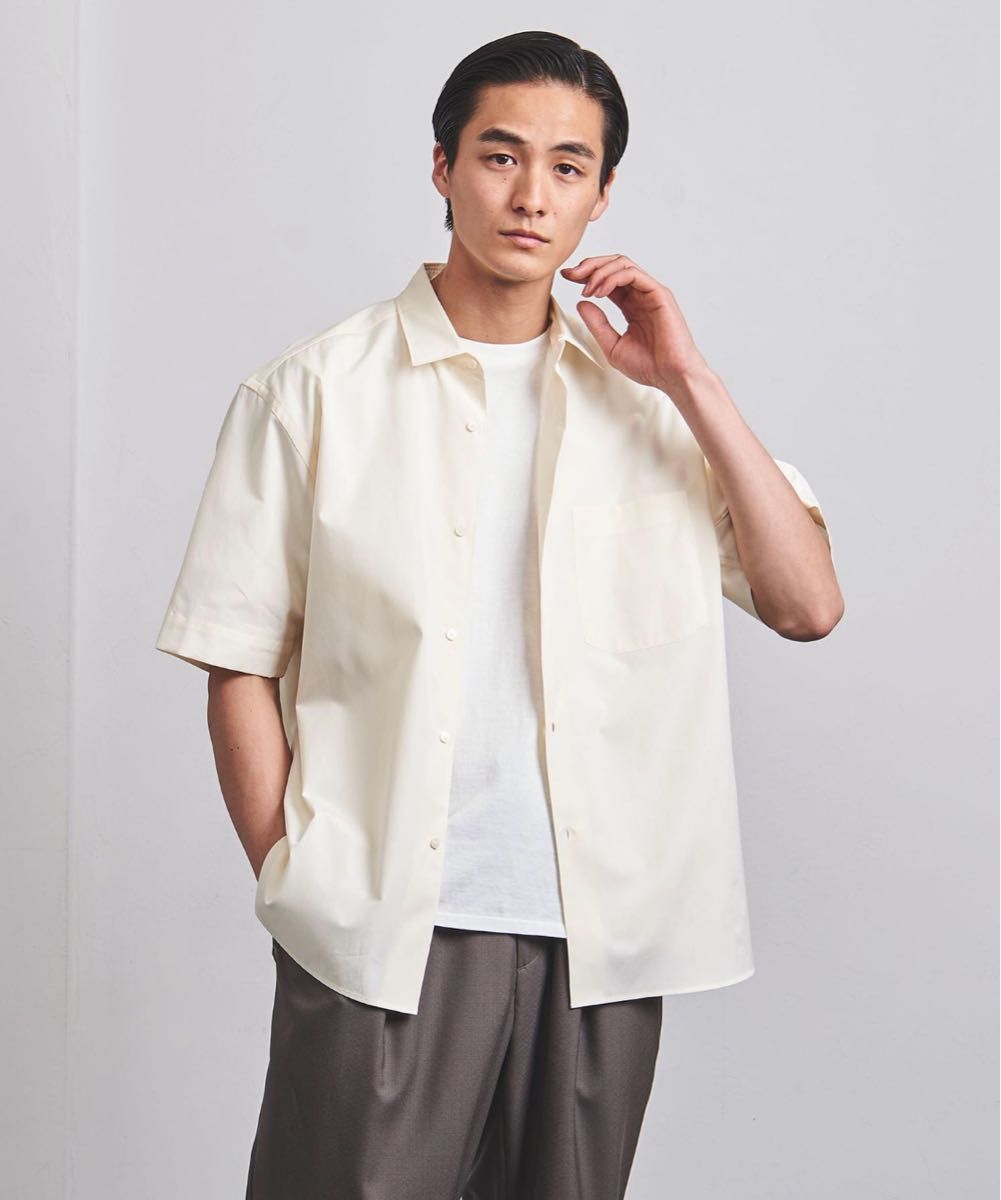 【極美品】UNITED ARROWSトーマスメイソン ポプリン半袖シャツ白XL UNITEDARROWS トーマスメイソン レギュラーカラー ショート