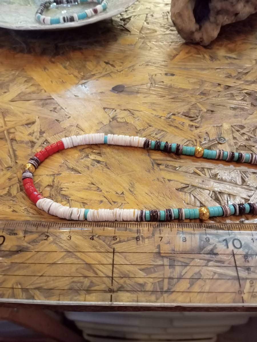  natural material, long necklace, sun to Domingo manner, turquoise, shell,.., gilding beads, Indian,neitib, bracele, set 