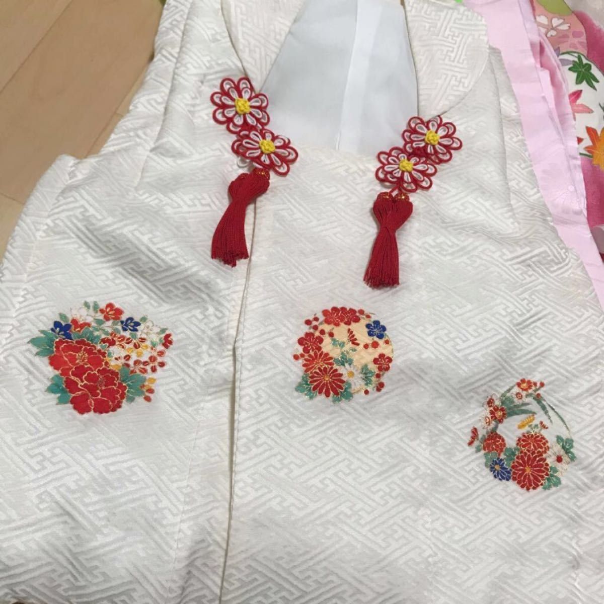 七五三　女の子　3歳　着物　カバン　草履　長襦袢　　セット　日本製　テフロン加工済み　キッズ