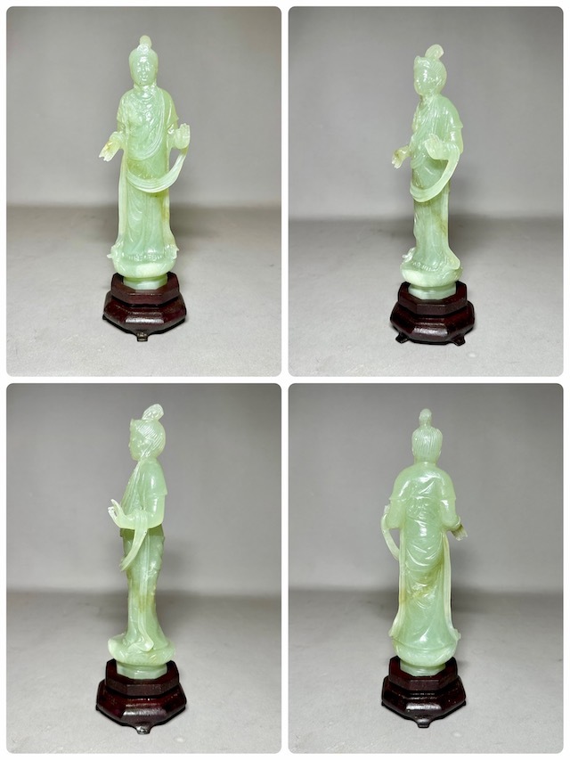 中国玉玉石翡翠人物彫刻置物オブジェ重量約367g 共箱| JChere雅虎拍卖代购