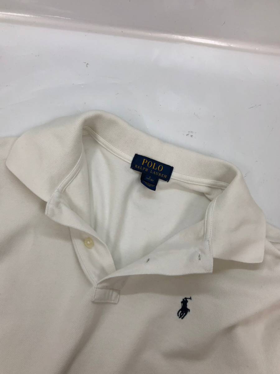 *POLO RALPH LAUREN polo-shirt with short sleeves white L(14-16) Polo Ralph Lauren Kids Logo embroidery two or more successful bids including in a package OK B230825-303*