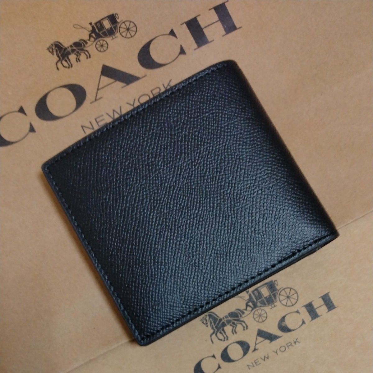 未使用品] COACH コーチ メンズ ２つ折財布 CJ883ブラック
