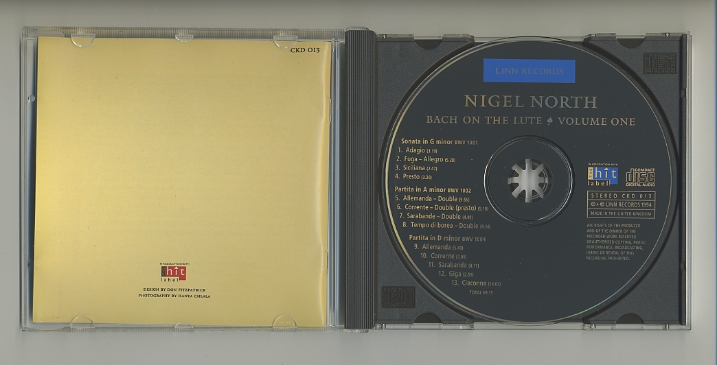 CD★ナイジェル・ノース バッハ ソナタ パルティータ リュート バロック Nigel North Bach on the Lute vol.1 クラシックギターの画像5