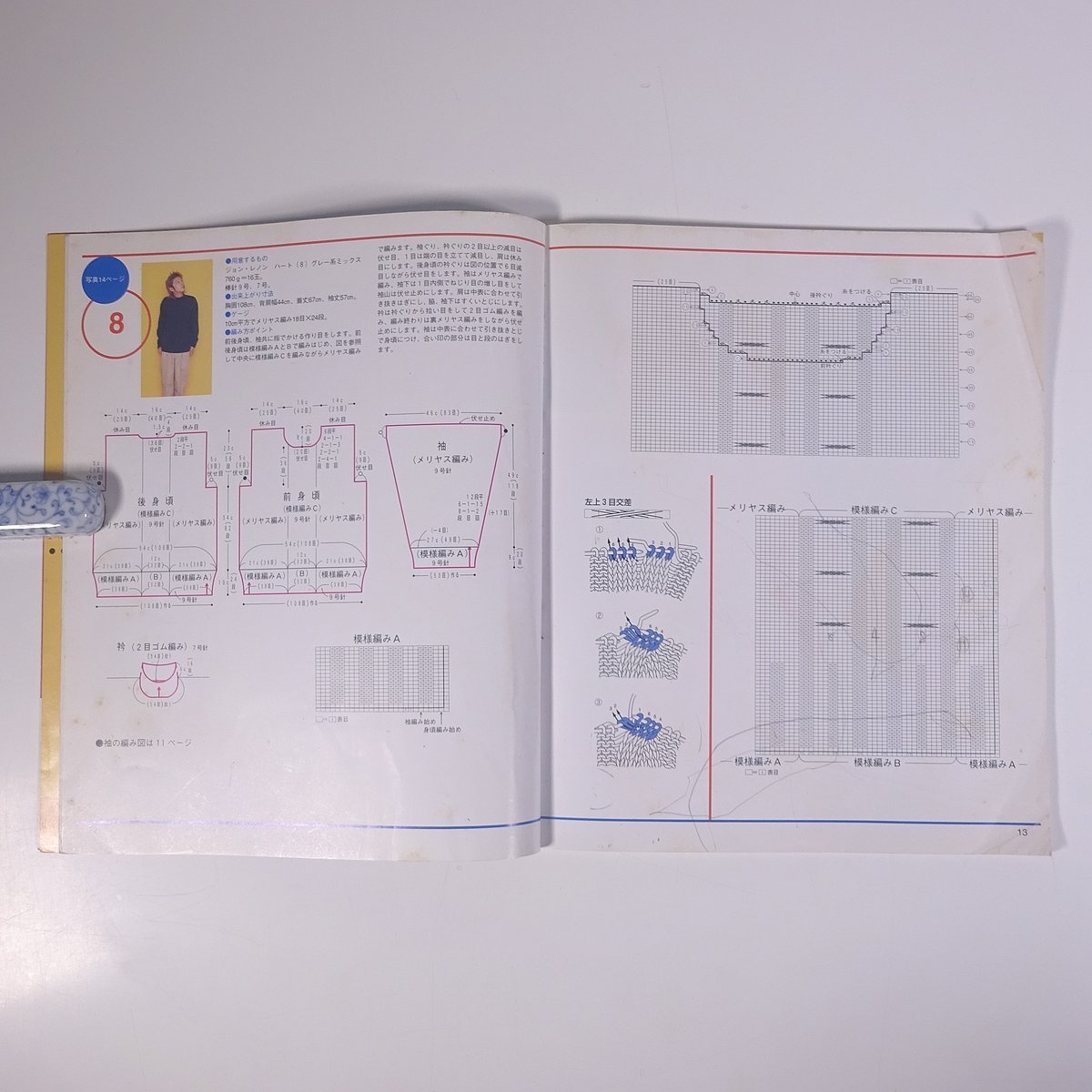 ふたりで着る かんたんセーターとこもの ブティック社 2000 大型本 手芸 編物 あみもの 毛糸 ニット_画像7