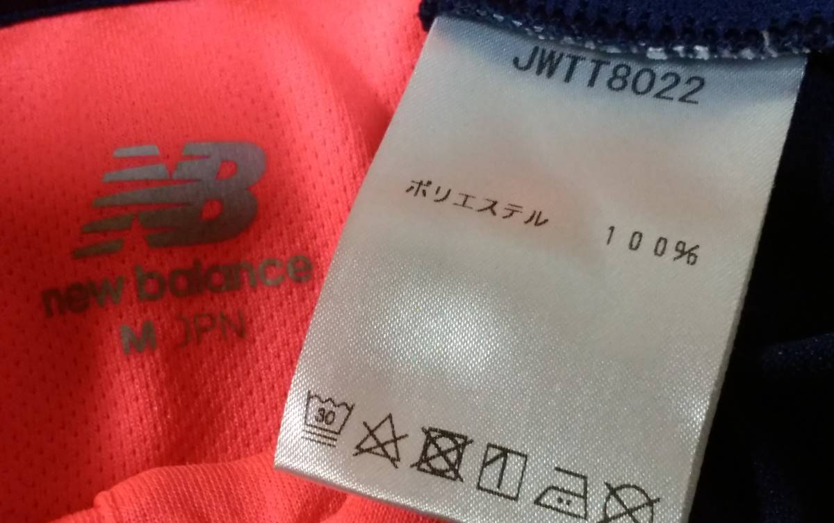 New Balance ニューバランス プラシャツ ポロシャツ レディース SIZE:M 紺 ピンク 送料215円～_画像8