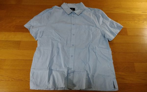 H&M エイチアンドエム 半袖シャツ SIZE:L 水色系 送料215円～_画像1