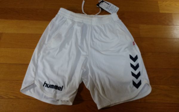 hummel ヒュンメル ハーフパンツ SIZE:S 白 送料215円～の画像1