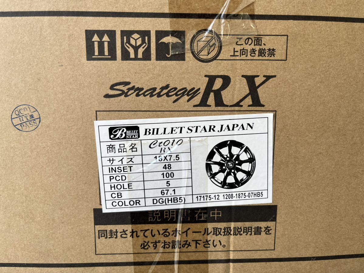 B.S.J Strategy RX 7.5J-18インチ 5/100 +48 4本セット ダークグレー 新品 BILLET STAR JAPAN 1本定価 30,800円 5穴 PCD100_画像2