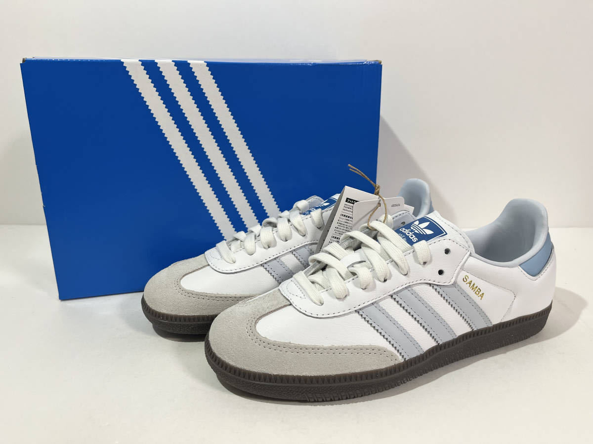 新品】24.5cm adidas SAMBA OG サンバ ハローブルー-