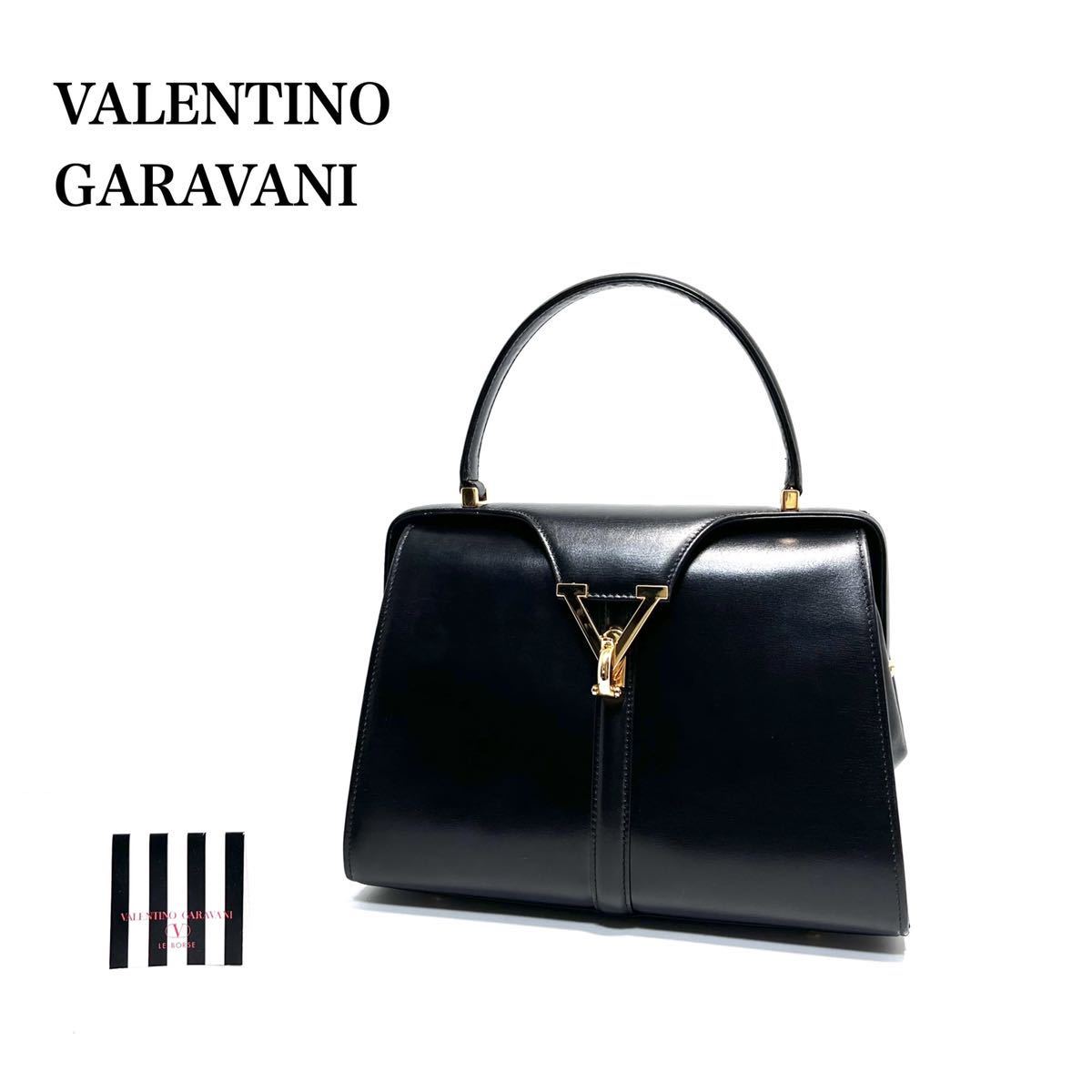 本命ギフト VALENTINO ☆良品☆ GARAVANI ハンドバッグ 金具 レザー