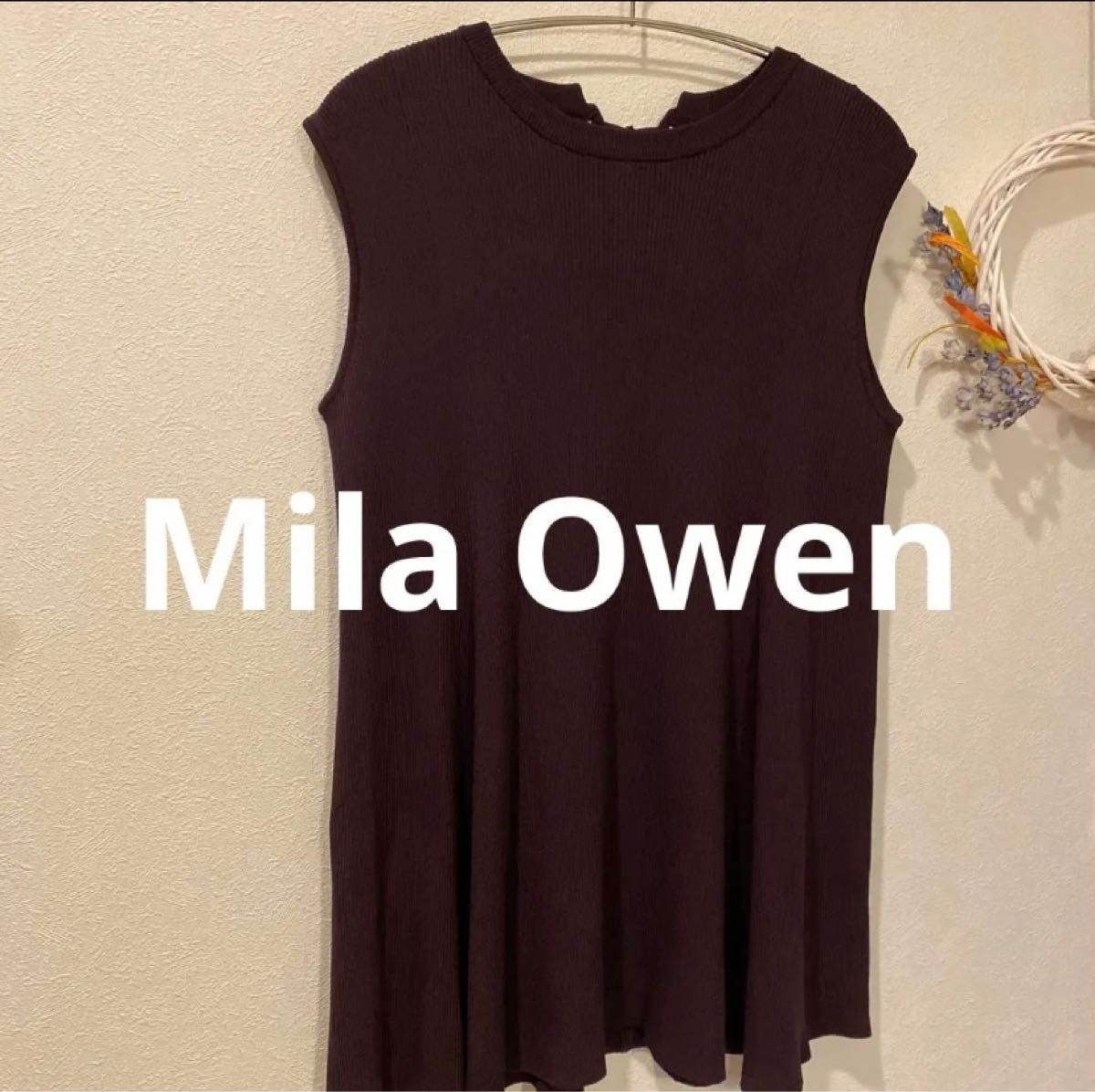 Mila Owen ミラオーウェン　ニットフレアタンクトップ　ニットトップス