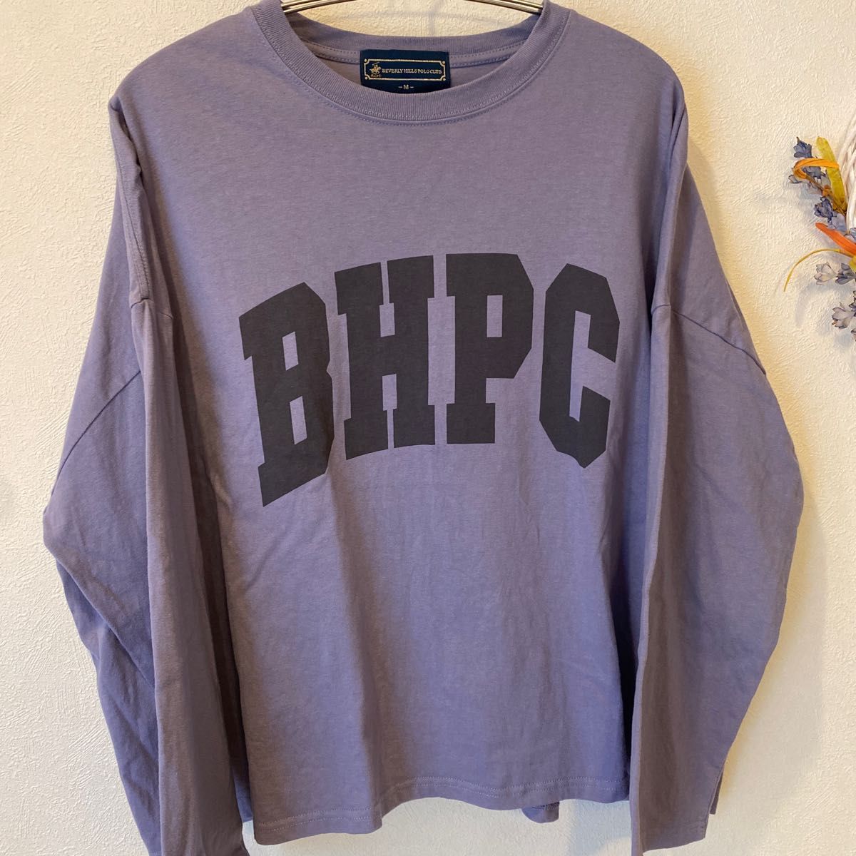 ビバリーヒルズポロクラブ　BHPC ロンT  ロゴTシャツ　カラー：パープル　size：M