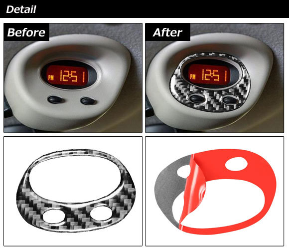 クロックカバー ミニ(BMW) R50/R53 前期 2001年～2004年 ブラックカーボン カーボンファイバー製 AP-IT3072_画像2
