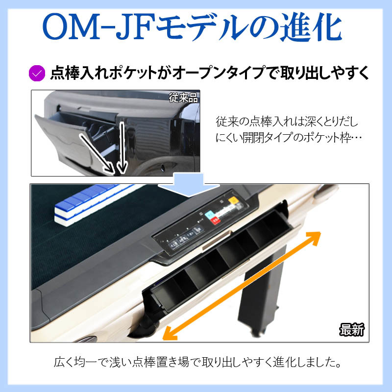 全自動麻雀卓 点数表示 座卓 マージャン卓 雀荘28ミリ牌×2面＋赤牌点棒 静音タイプ シャンパンOM-JF-C1| 自動麻雀卓 全自動麻雀_画像7