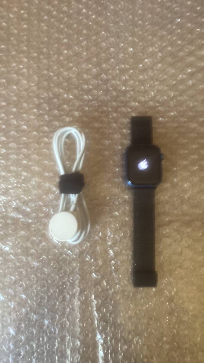 無料配達 美品　Apple Watch シリーズ7 GPSモデル45mm ブルーアルミニウムケースSTB スマートウォッチ本体