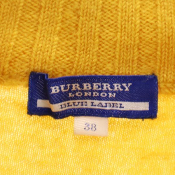 バーバリーブルーレーベル 三陽商会 ウールブレンド ハイネック ニット 38 黄系 BURBERRY BLUE LABEL 長袖 セーター レディース 230101_画像7