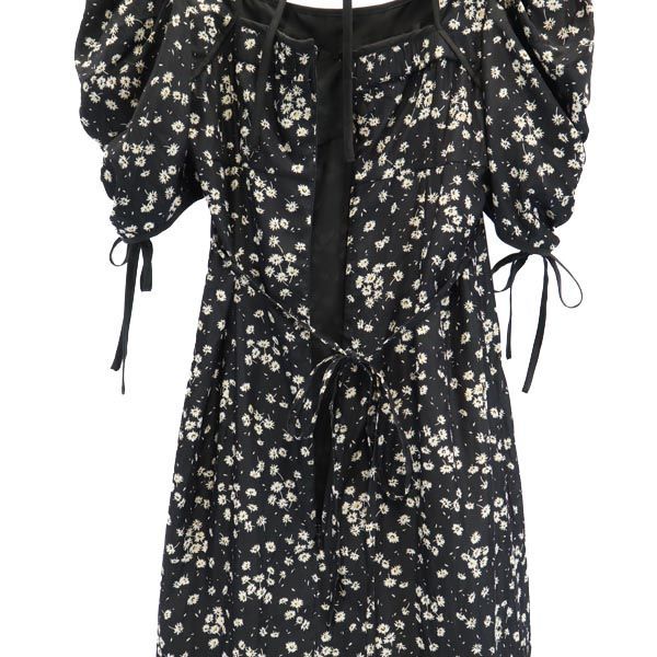  Snidel long total pattern One-piece 00 black series snidel flower lady's 230810