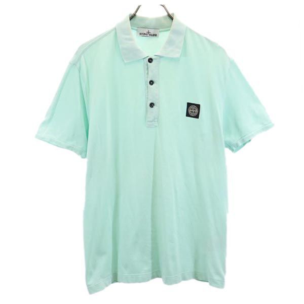 ストーンアイランド 半袖 ポロシャツ XXL グリーン系 STONE ISLAND ロゴ刺繍 ビッグサイズ メンズ 230824