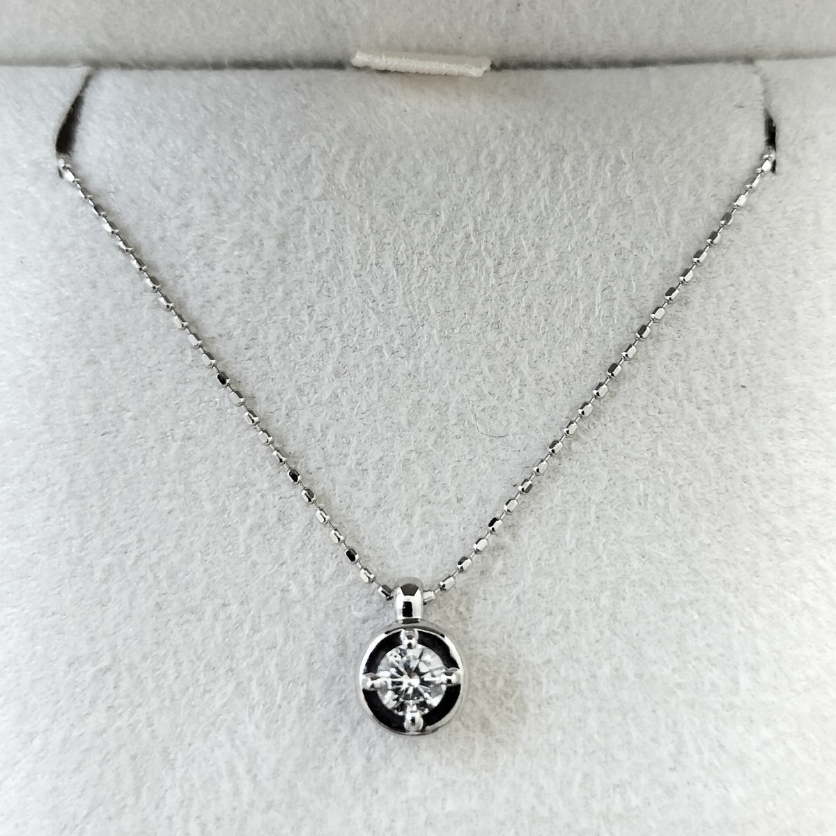 田崎真珠 TASAKI ダイヤモンド ネックレス K18WG 0.18ct-