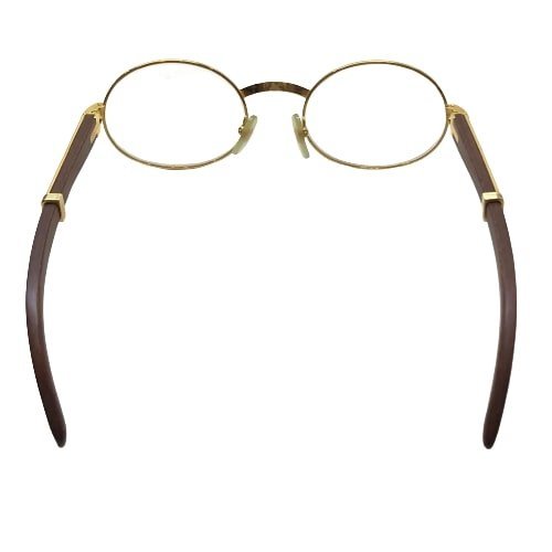 Cartier カルティエ メガネ 眼鏡 ウッドテンプル 140b ゴールド 度数