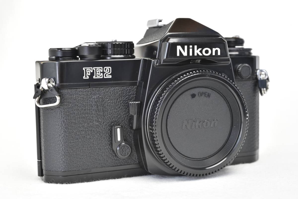 きれいな動作品】Nikon ニコンFE2 ブラック 清掃・整備・モルト交換済