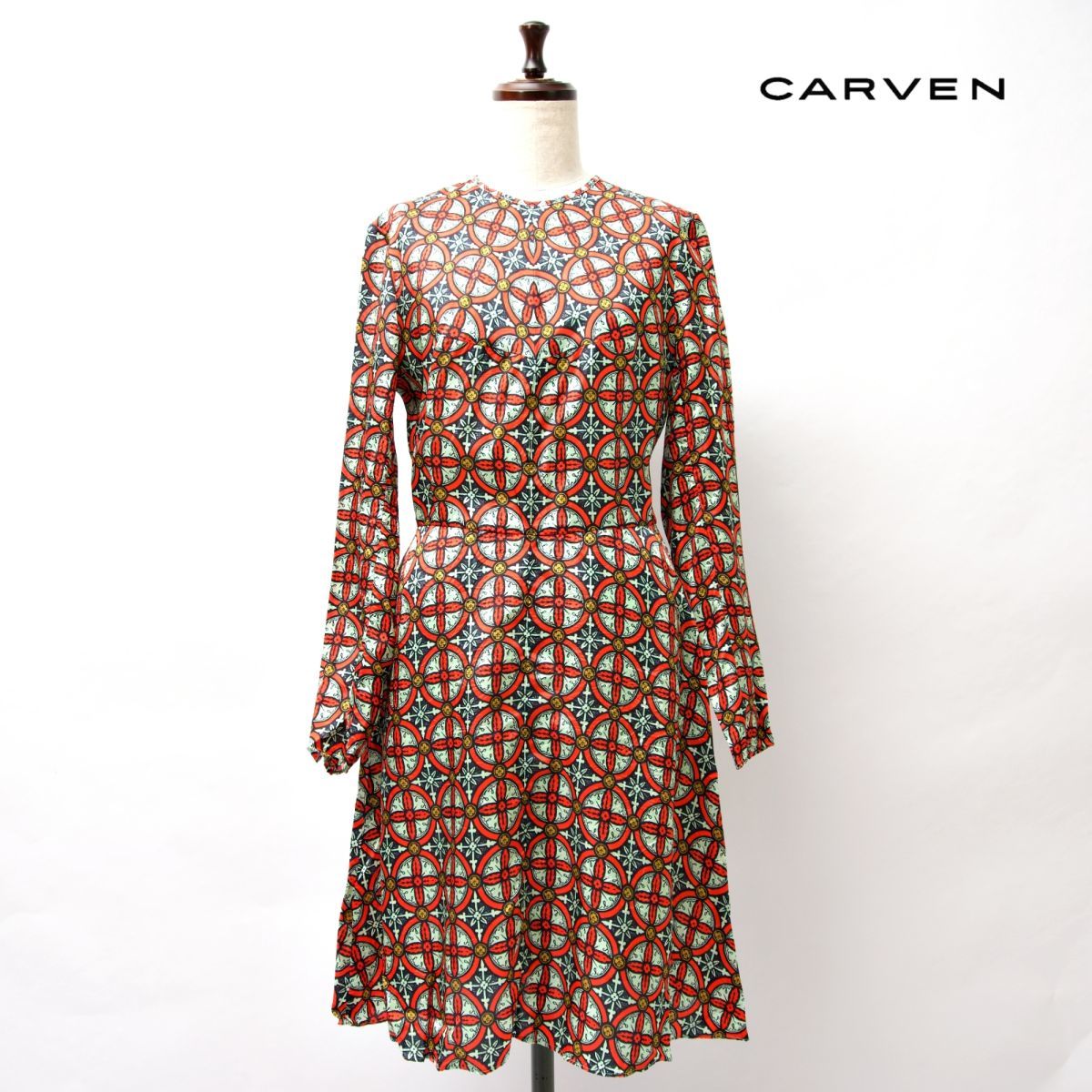 完売】 長袖 ミモレ丈 ドレスワンピース カルヴェン CARVEN 新品未使用