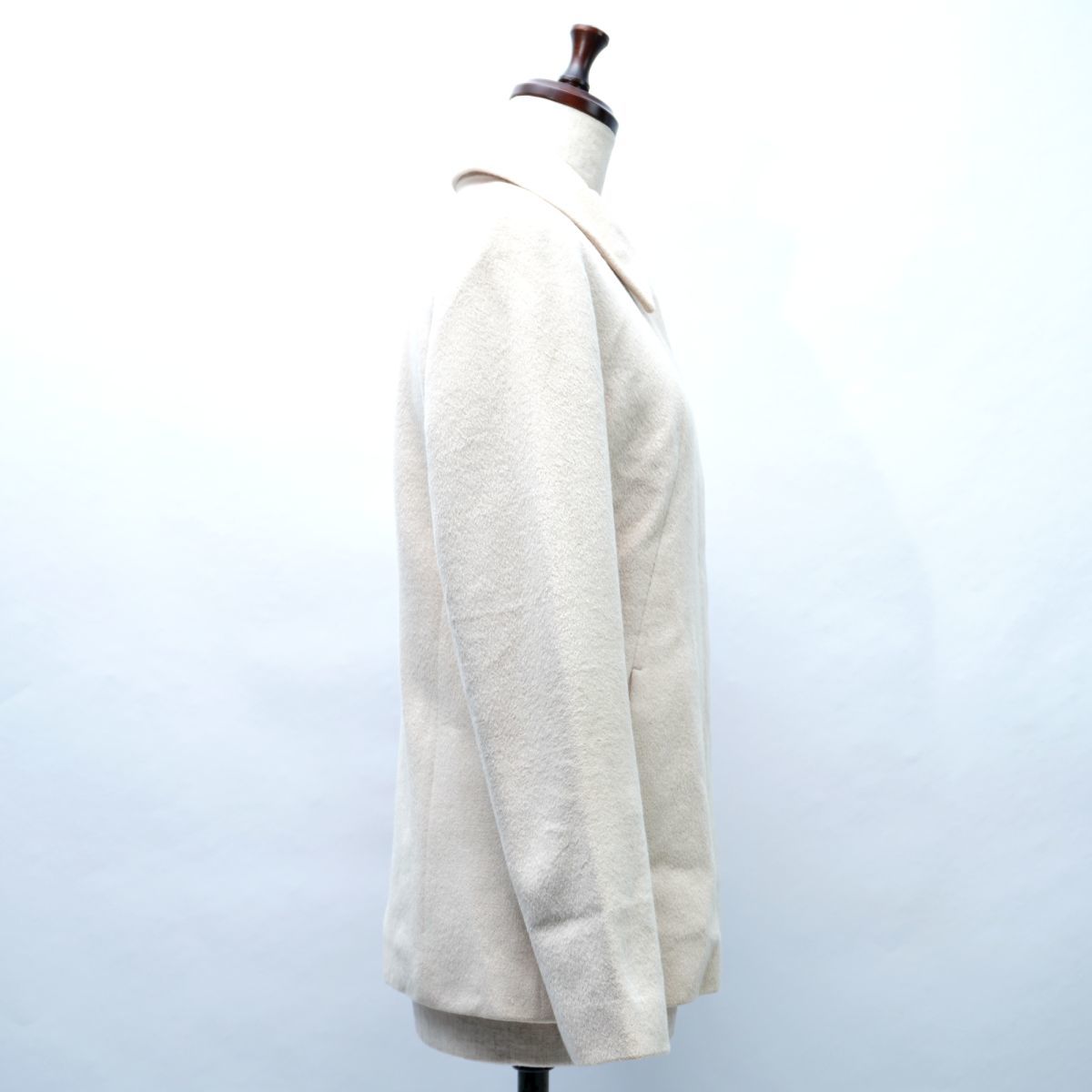 INED Ined Anne gola. wool coat turn-down collar ivory size 2*GC1363