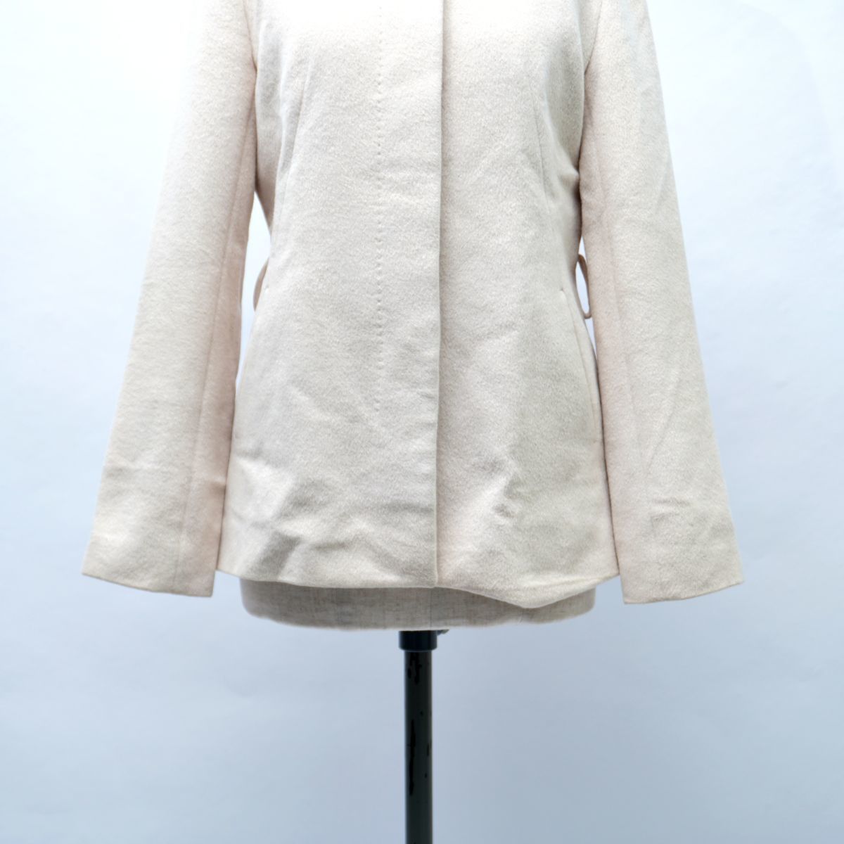 INED Ined Anne gola. wool coat turn-down collar ivory size 2*GC1363