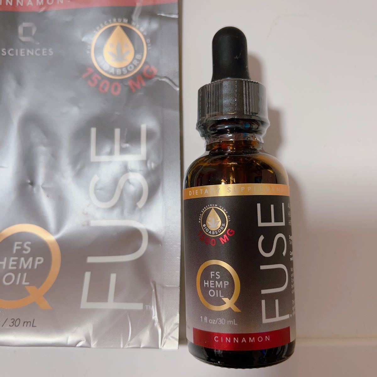 即決★Qサイエンス Qフューズ　ヘンプオイル　 【未開封】Qフューズ　FUSE シナモン　30ml　FS HEMP OIL