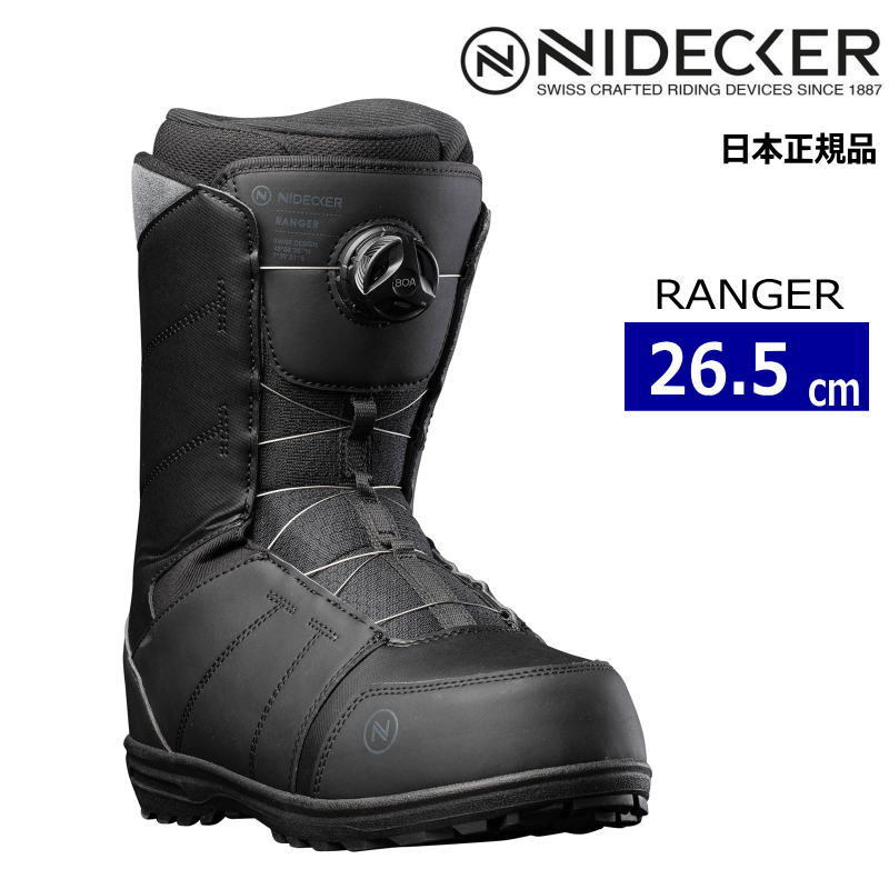 22-23 NIDECKER RANGER カラー:BLACK 27cm ナイデッカー レンジャー メンズ スノーボードブーツ ボア ダイヤル式 日本正規品_画像1