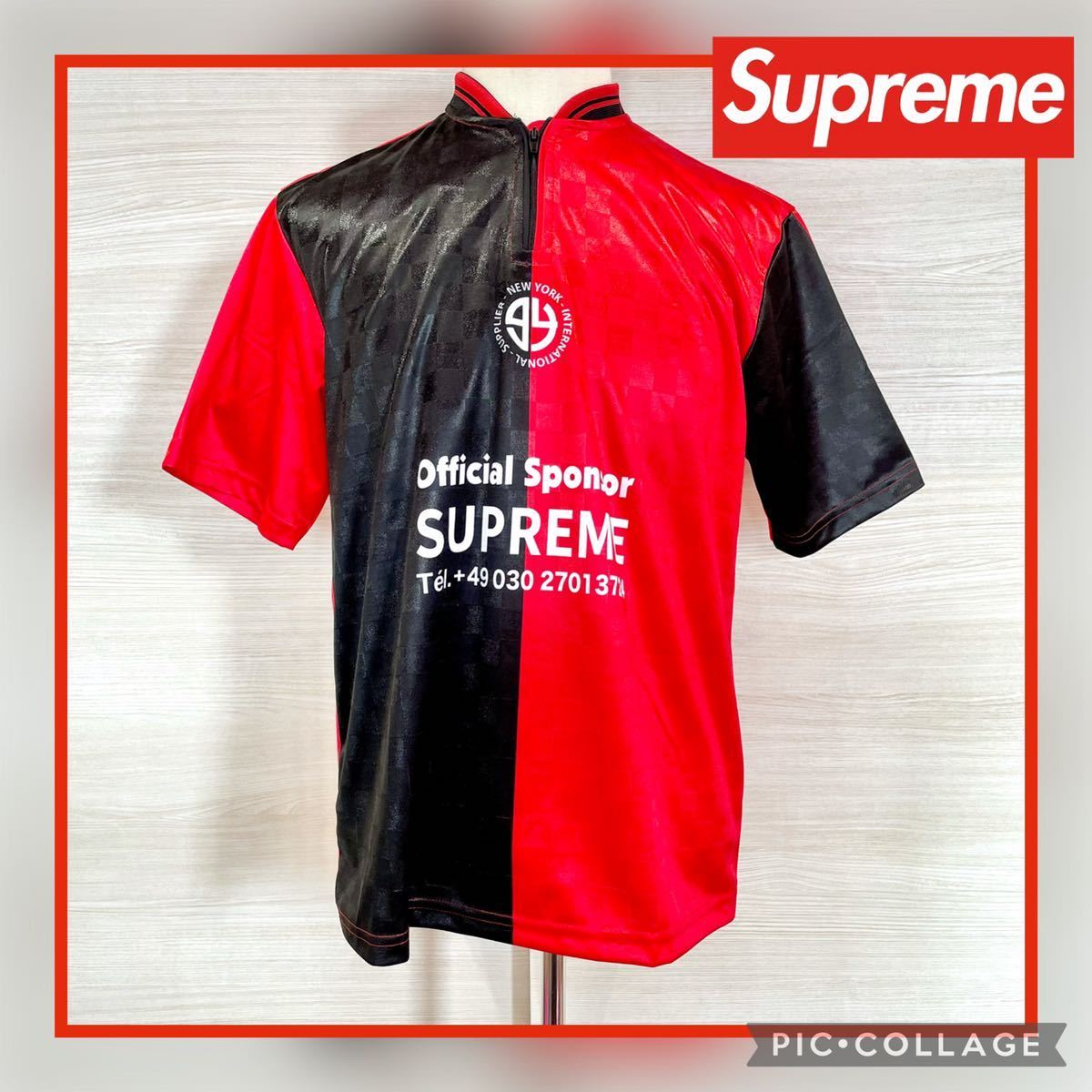 ◆新品◆Supreme Split Soccer Jersey Black Red S シュプリーム スプリット サッカー ジャージ ブラック レッド 半袖 Tシャツ レッド 22FW