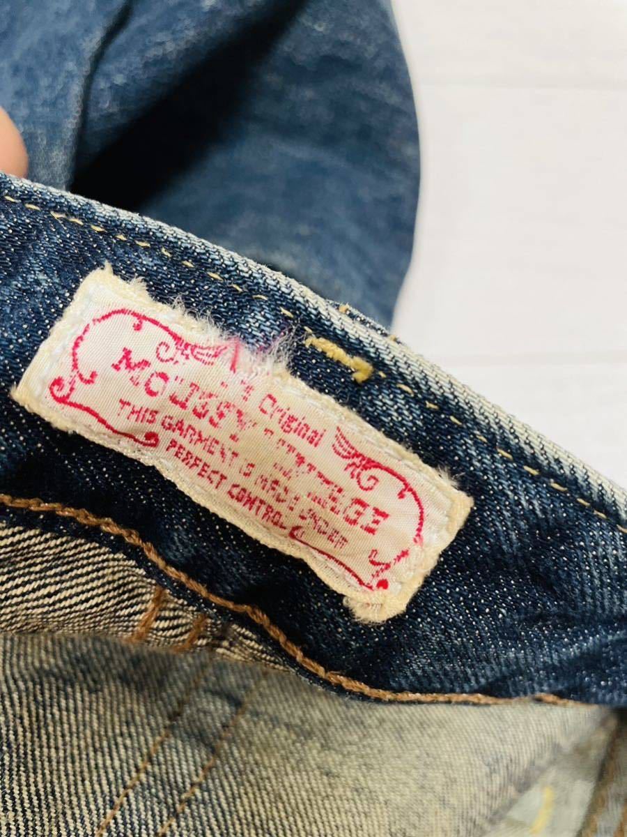 マウジーヴィンテージ(moussy vintage)ダメージ加工デニムパンツ27インチ超美品　日本製_画像4