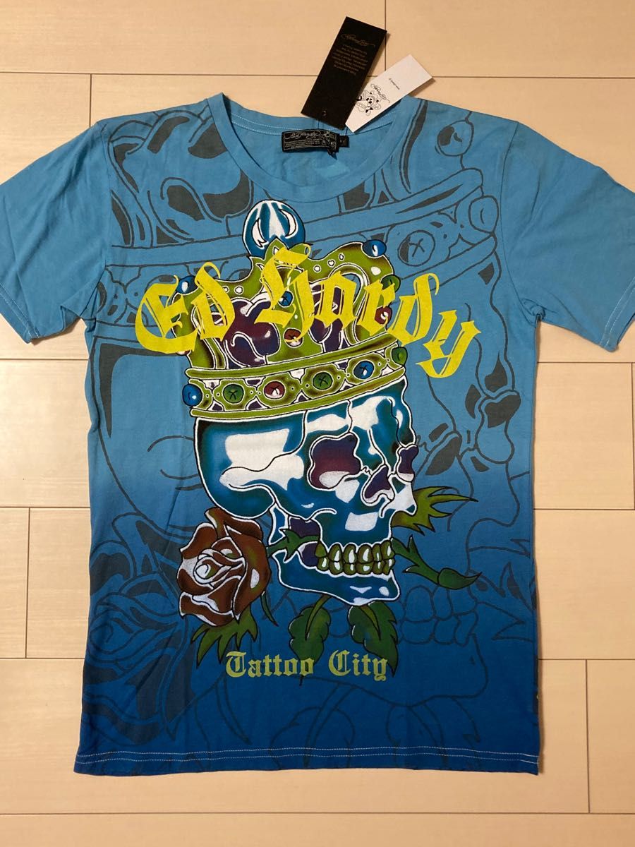 Ed Hardy エド ハーディー 半袖Tシャツ　Sサイズ　スカル　クラウン　ローズ