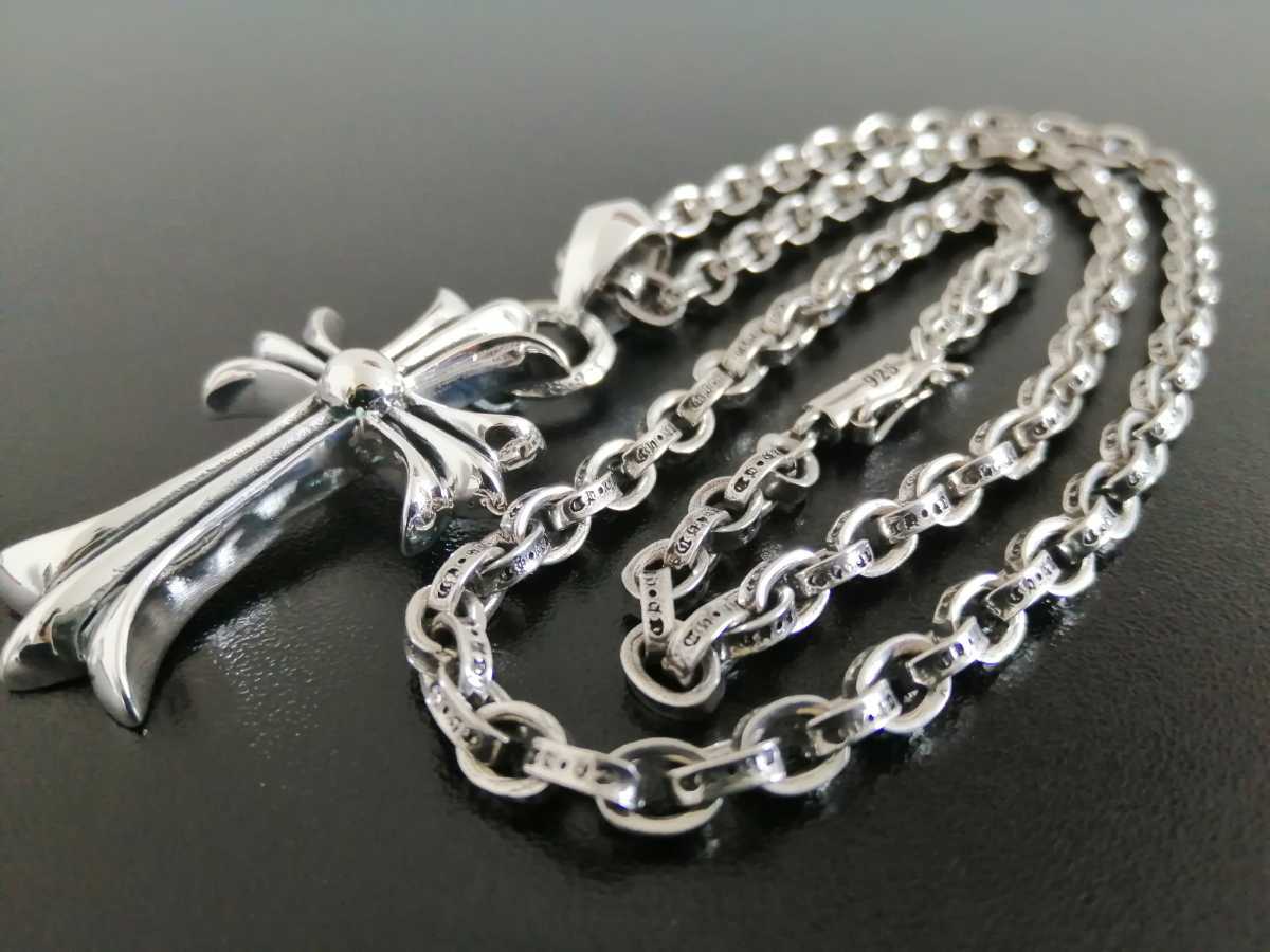 55センチ ペーパーチェーンネックレス ペンダント付き シルバー 55センチ ペーパーチェーンネックレス ペンダント付き シルバー