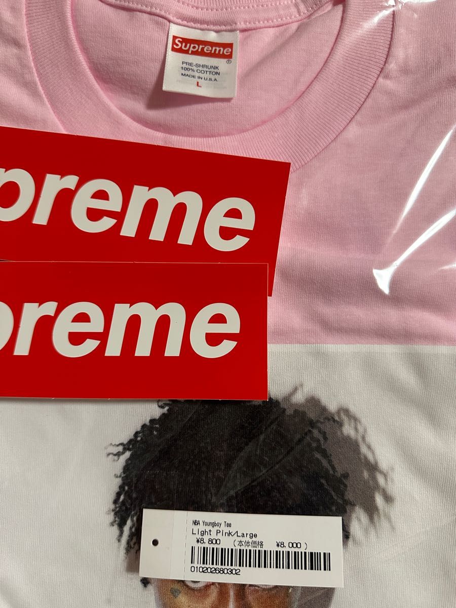 Supreme NBA youngboy young boy tee light pink L Lサイズ 新品 ステッカー付き