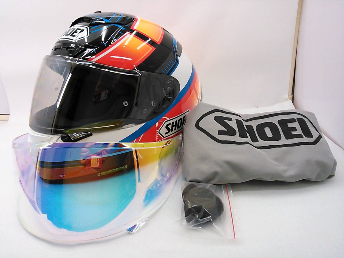 【送料無料】使用極わずか 美品 SHOEI ショウエイ X-Fourteen X-14 DE ANGELIS デ アンジェリス XLサイズ ミラーシールド付き