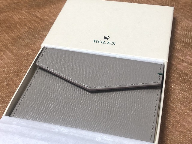 ロレックス カードケース 名刺入れ レザー ノベルティ グレー 灰色 未使用 正規品 時計 ROLEX 非売品