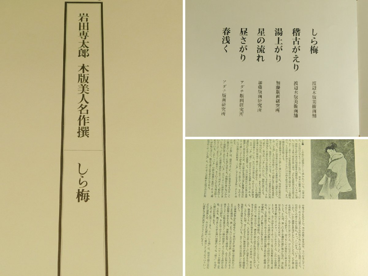 岩田専太郎 「しら梅」美人名作撰 しら梅内 シート作品 昭和51年 限定480部 渡辺木版美術画舗 手摺木版画 美人画 新版画 ka2308N04の画像10