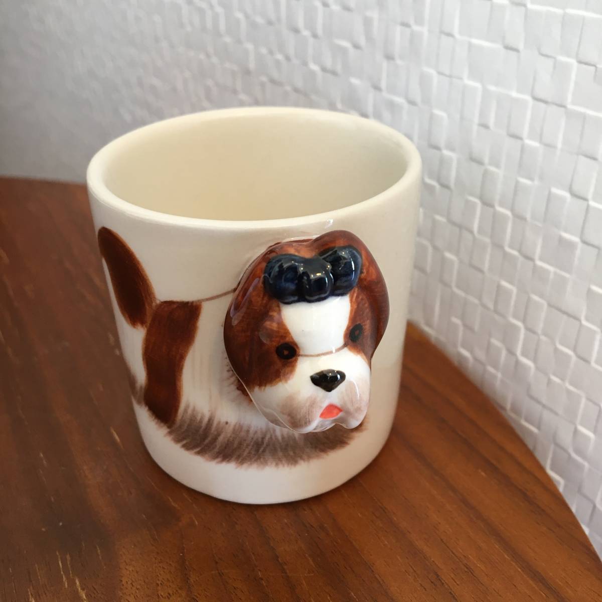  She's -l cup & saucer set animal 3D solid collection hand made gift ceramics dog coffee CUP Espresso ( new goods )( prompt decision )